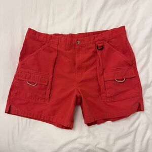 Columbia PFG Red Cargo Shorts XXL | 100% Cotton Outdoor Fishing